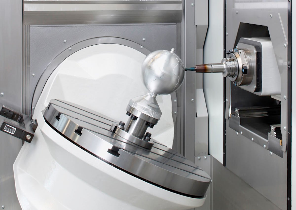 5-axis indexed CNC machine in action